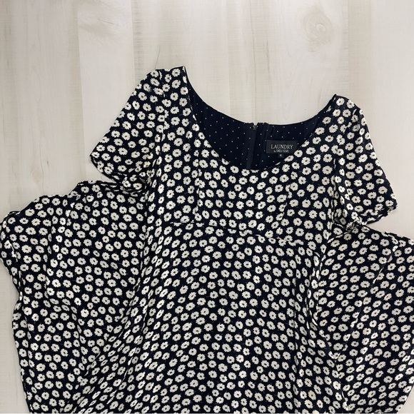 90s Y2K LAUNDRY BY Shelli Segal Daisy printed floral midi dress - Picture 3 of 10